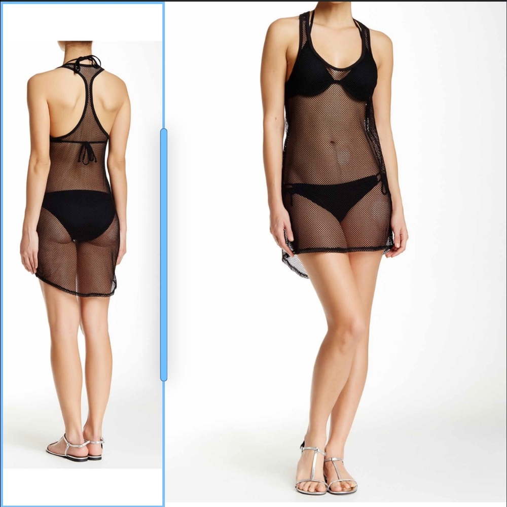 Sheer Mesh Tank Dress Black