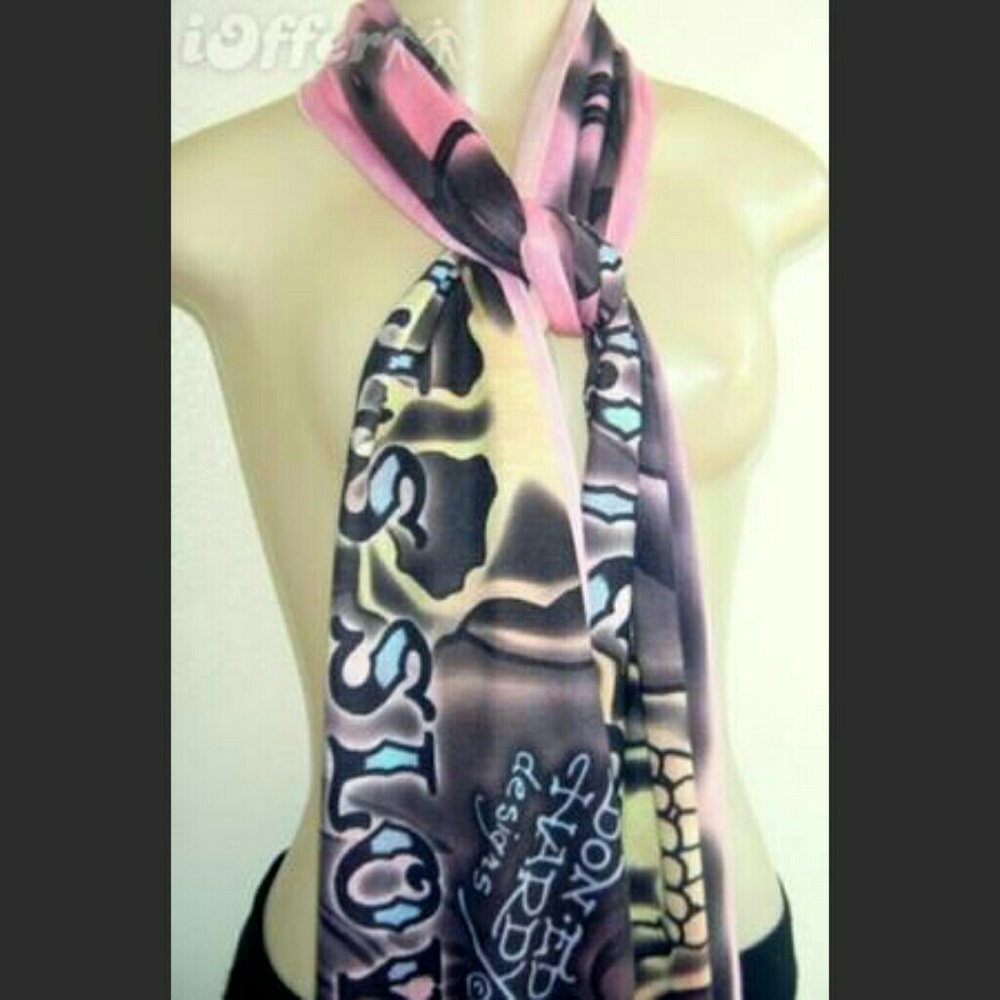 ED HARDY BY CHRISTIAN AUDIGIER LONG PINK SCARF LKS
