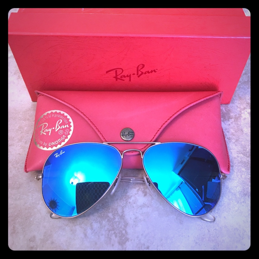 Rayban 3025 , gold Aviator Blue Mirror