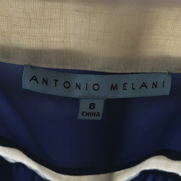Antonio Melani blue and cream dress.  Size 6. - Picture 3 of 4