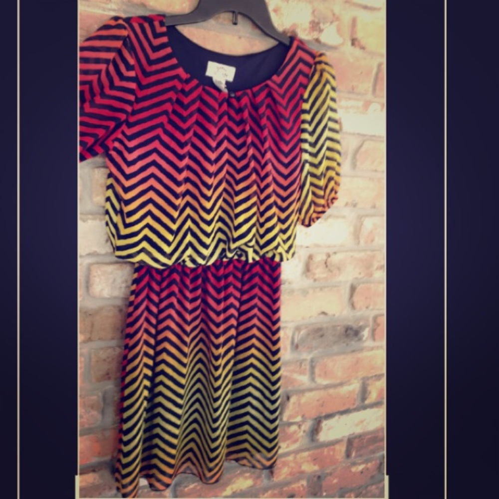 Super cute multi colored chevron dress