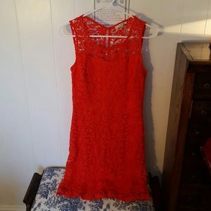 Red lace dress from Skies are Blue