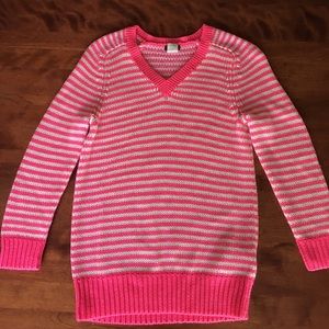J Crew Pink/White Knit Sweater