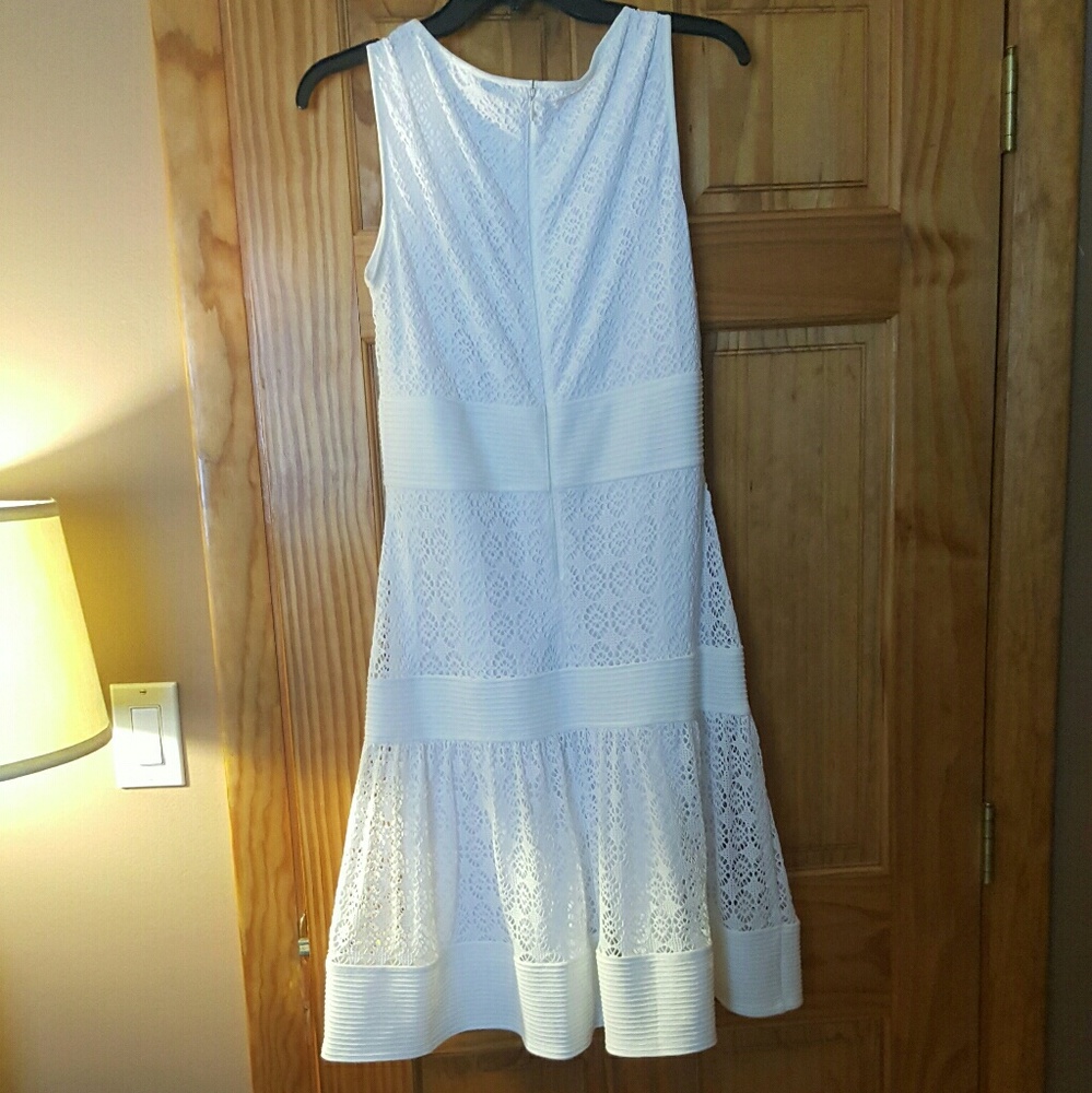 White lace overlay dress