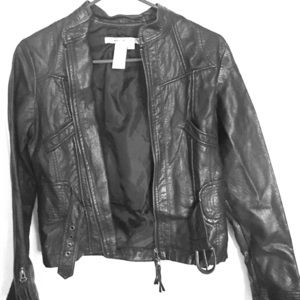 Max Studio Faux Leather Motorcycle Jacket