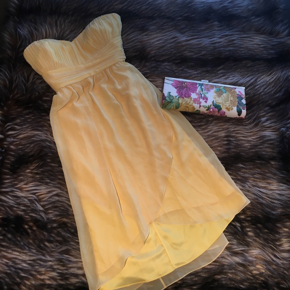 Hitherto for BHLDN Strapless Dress-Light Yellow