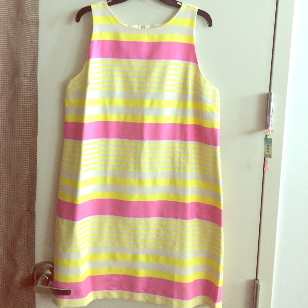 LOFT pink and yellow dress