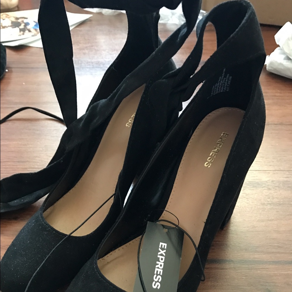 Express lace up platform heels