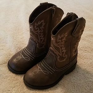 Toddler Girls Brown Cowboy  Boots Size 8