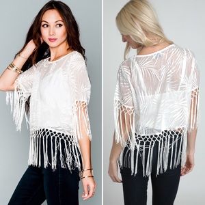 Show Me Your Mumu Boho Fringe Crop Top