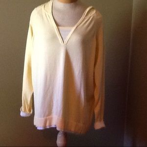 Yellow and white, hoodie shirt