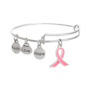 🆕 Breast cancer awareness charm bracelet.