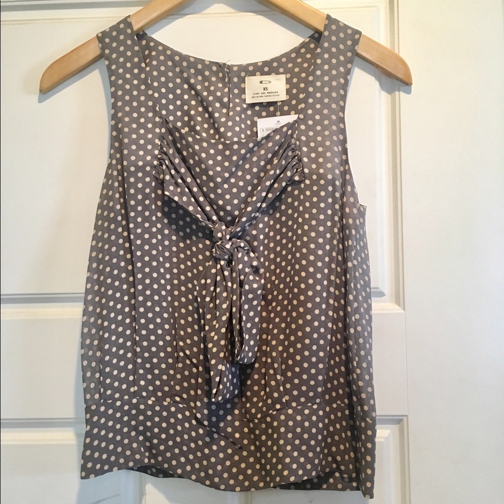 Sleeveless polka dot blouse  - size XS