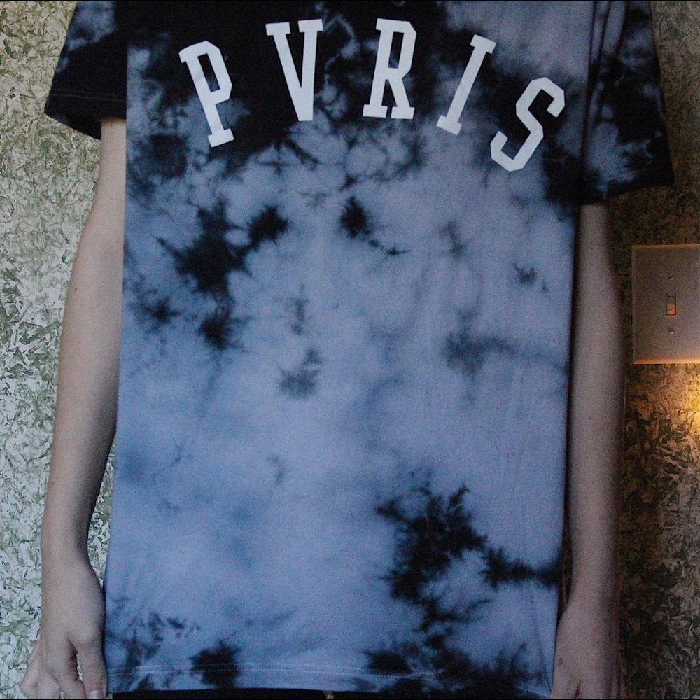 PVRIS Black, Grey, And White Tie Dye Tee
