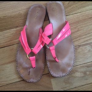 💖Lilly Pulitzer neon pink McKim sandals size 9.5