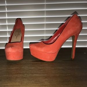 Jessica Simpson coral heels size 6.5