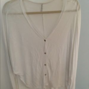 Tresics white front button long sleeve shirt