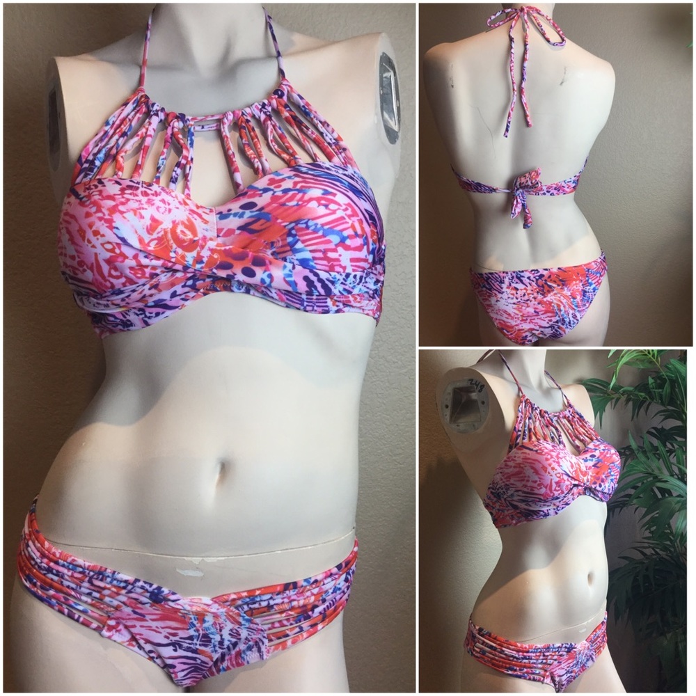NWOT Sexy Multicolor 2 Piece Swimsuit Bikini Small