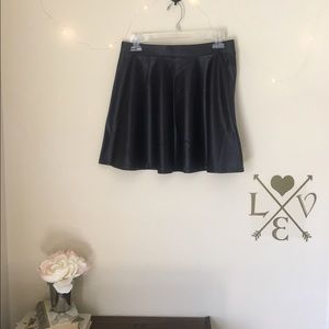 Black faux leather skirt