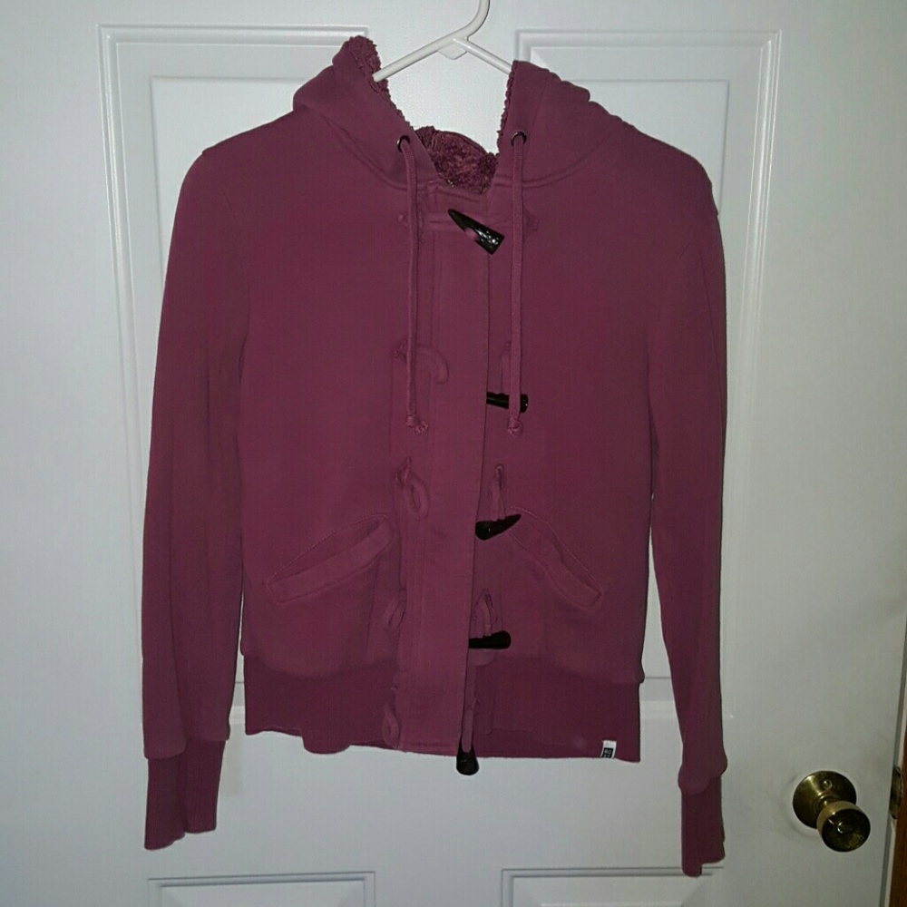 Roxy faux fur lined zip up hooded sweatshirt