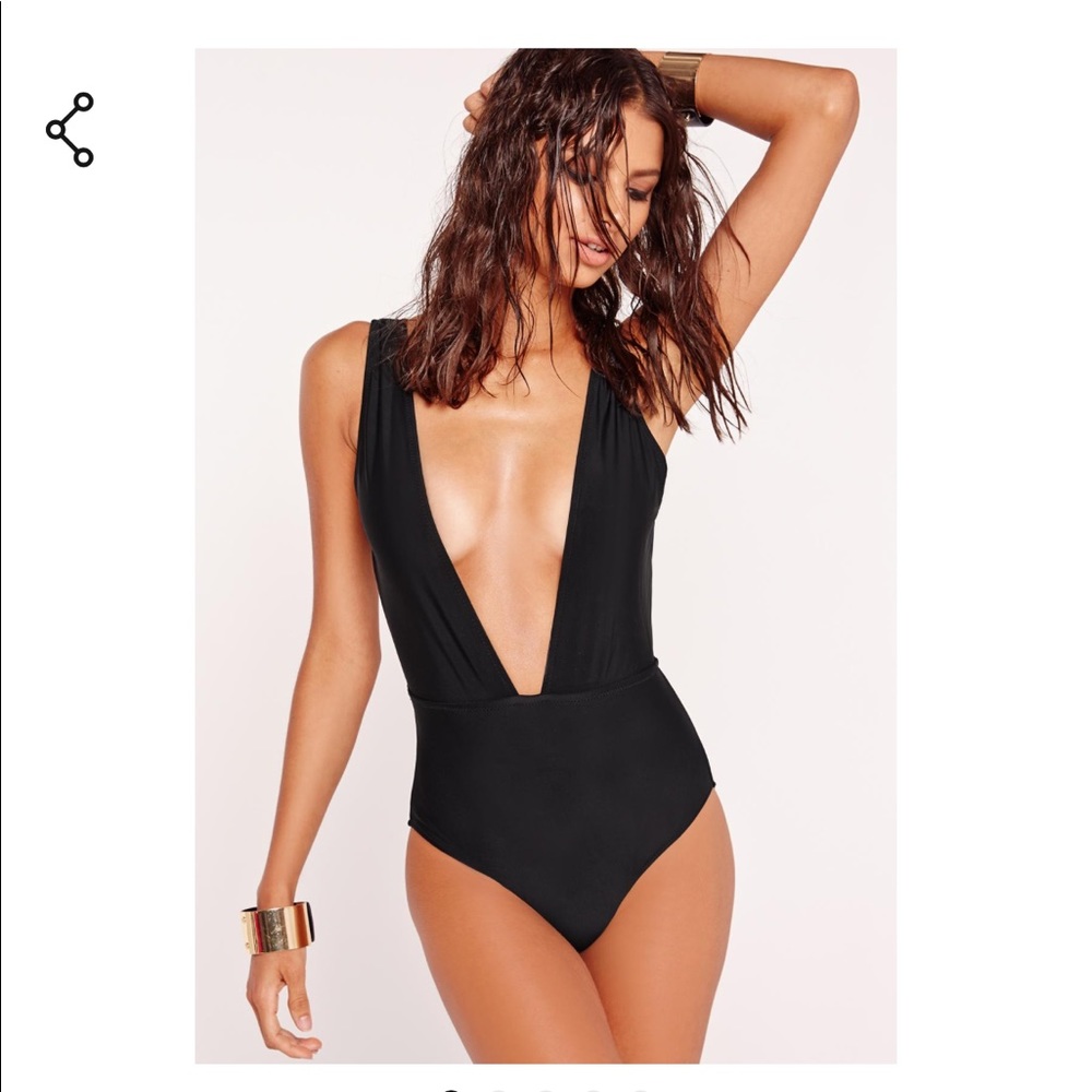 Missguided low plunge swimsuit
