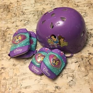 Princess bike helmet w/ matching elbow/knee pads