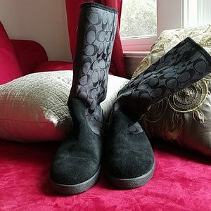 Black COACH boots, size 8.5, good condition.