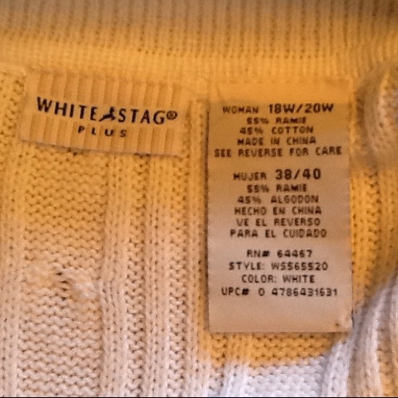 Short sleeve white cable sweater - Picture 3 of 3