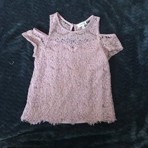 Lace cold shoulder top