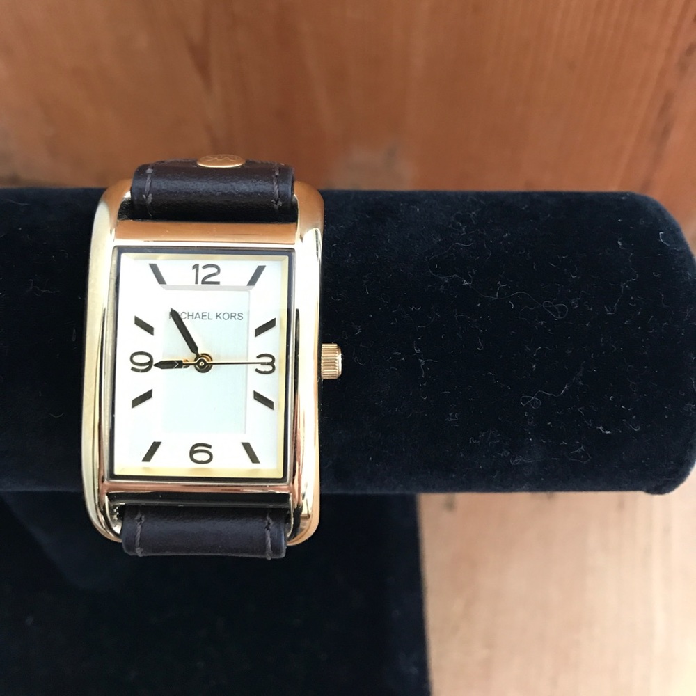 Michael Kors leather watch.