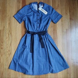 NWT Retrolicious Blue Plaid Dress