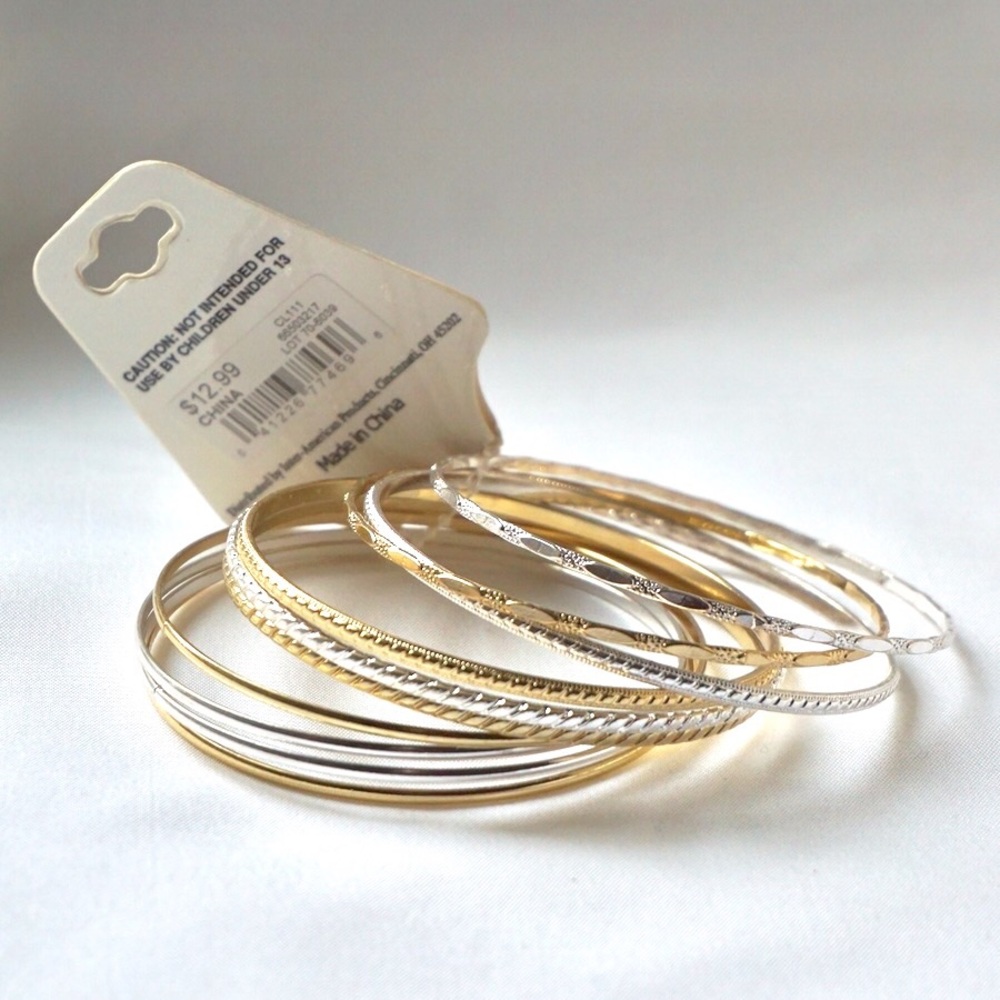 10 Gold and Silver Bangles Set