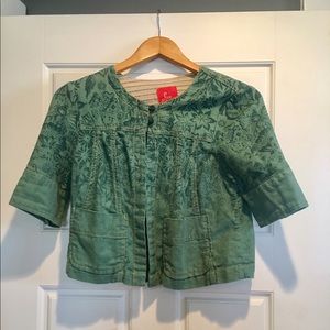 Floral print linen jacket - size S