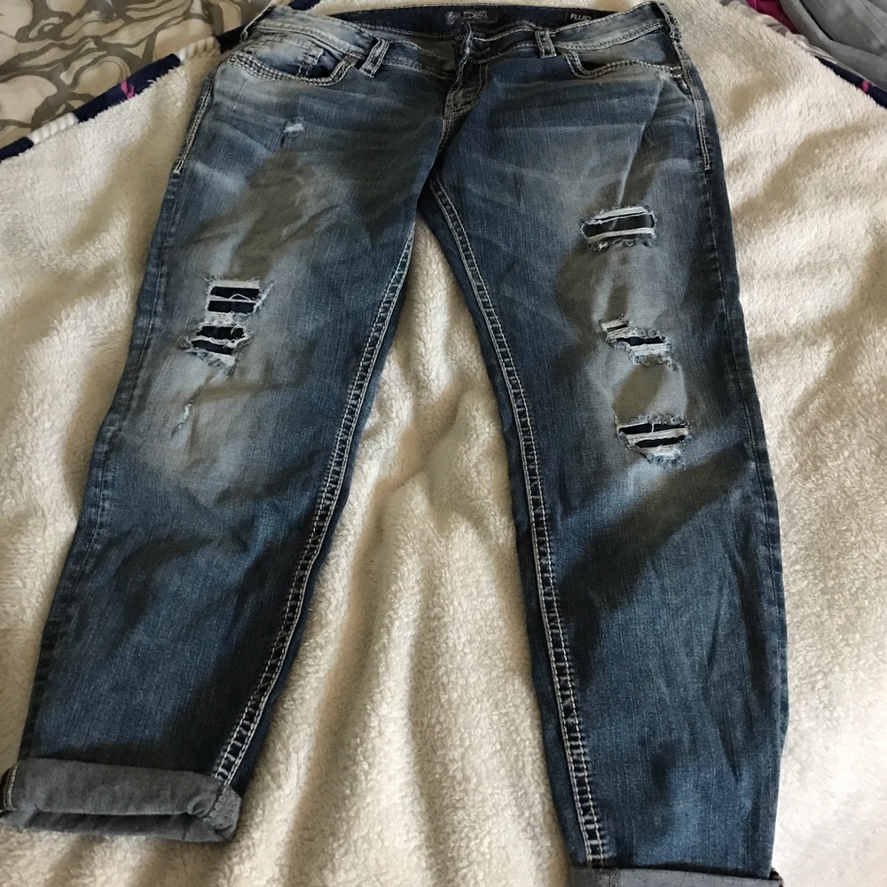 Silver Boyfriend Jeans **Flash Sale**