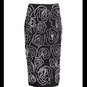 Textured Floral Skirt