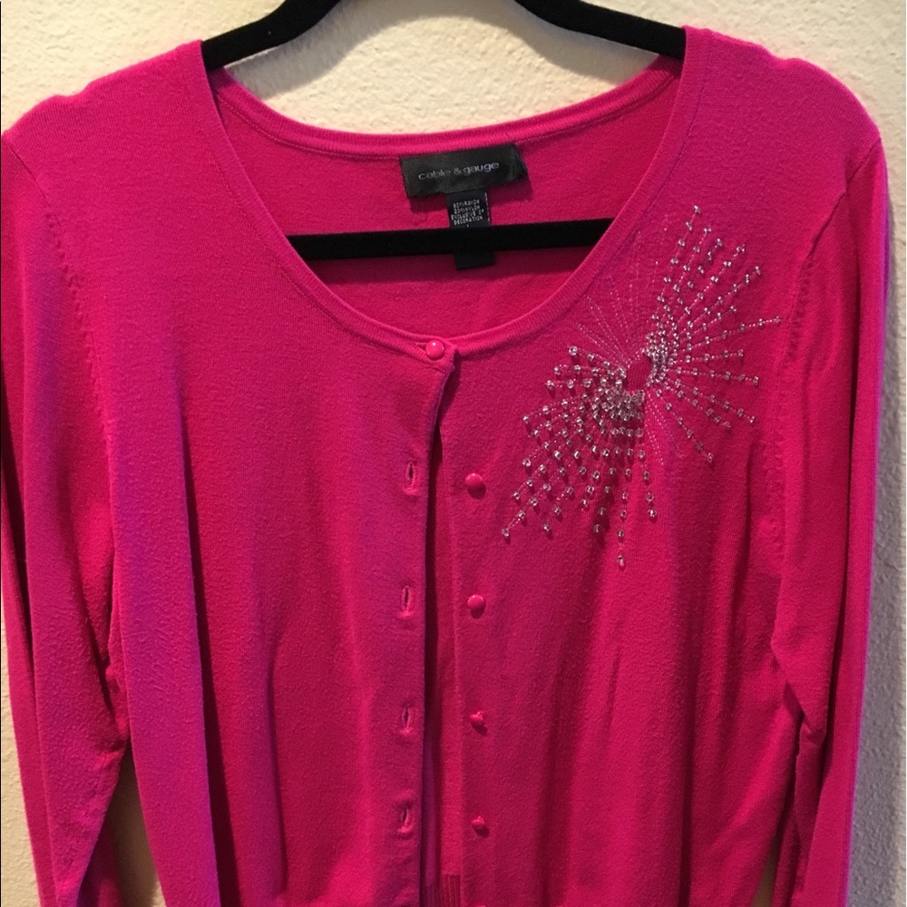 Pink Cardigan with a splash of shimmer