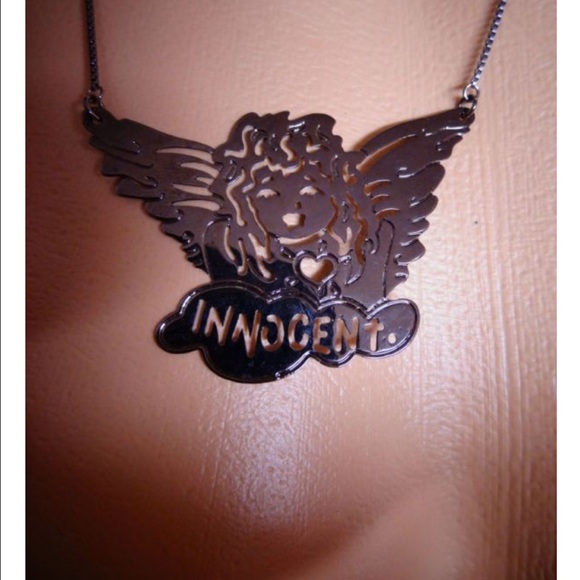 Betsey Johnson innocent angel die cut out necklace
