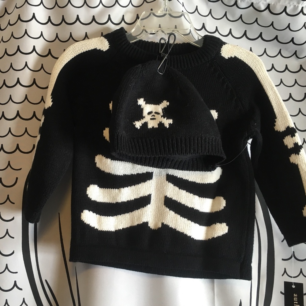 Skeleton Sweater and Skull cap set