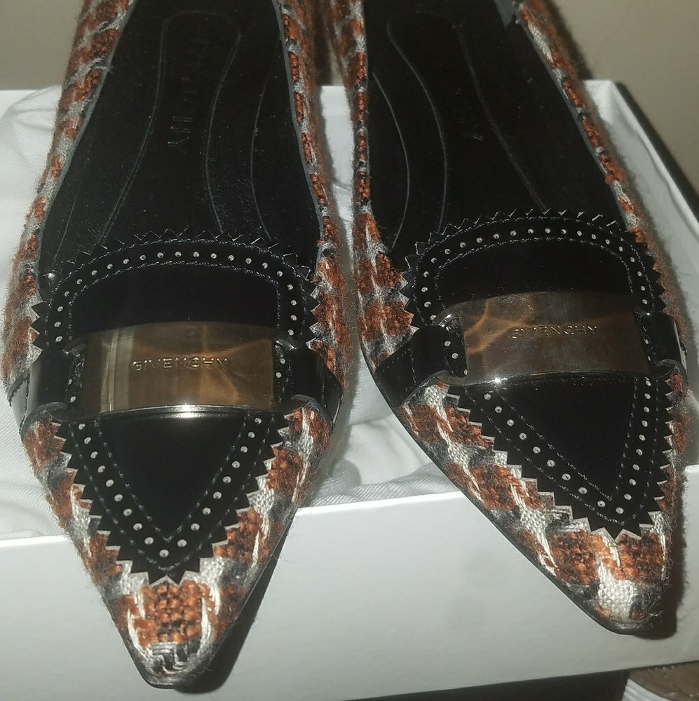 Givenchy Rust Tweed Kitten Heels