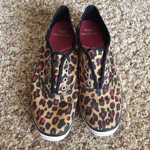 Keds cheetah print slip ons
