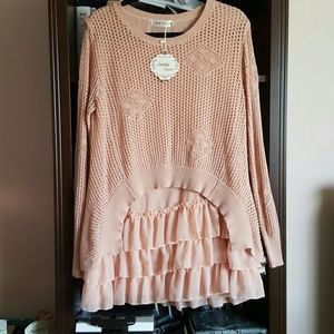 Brand new Simply couture blush ruffle sweater