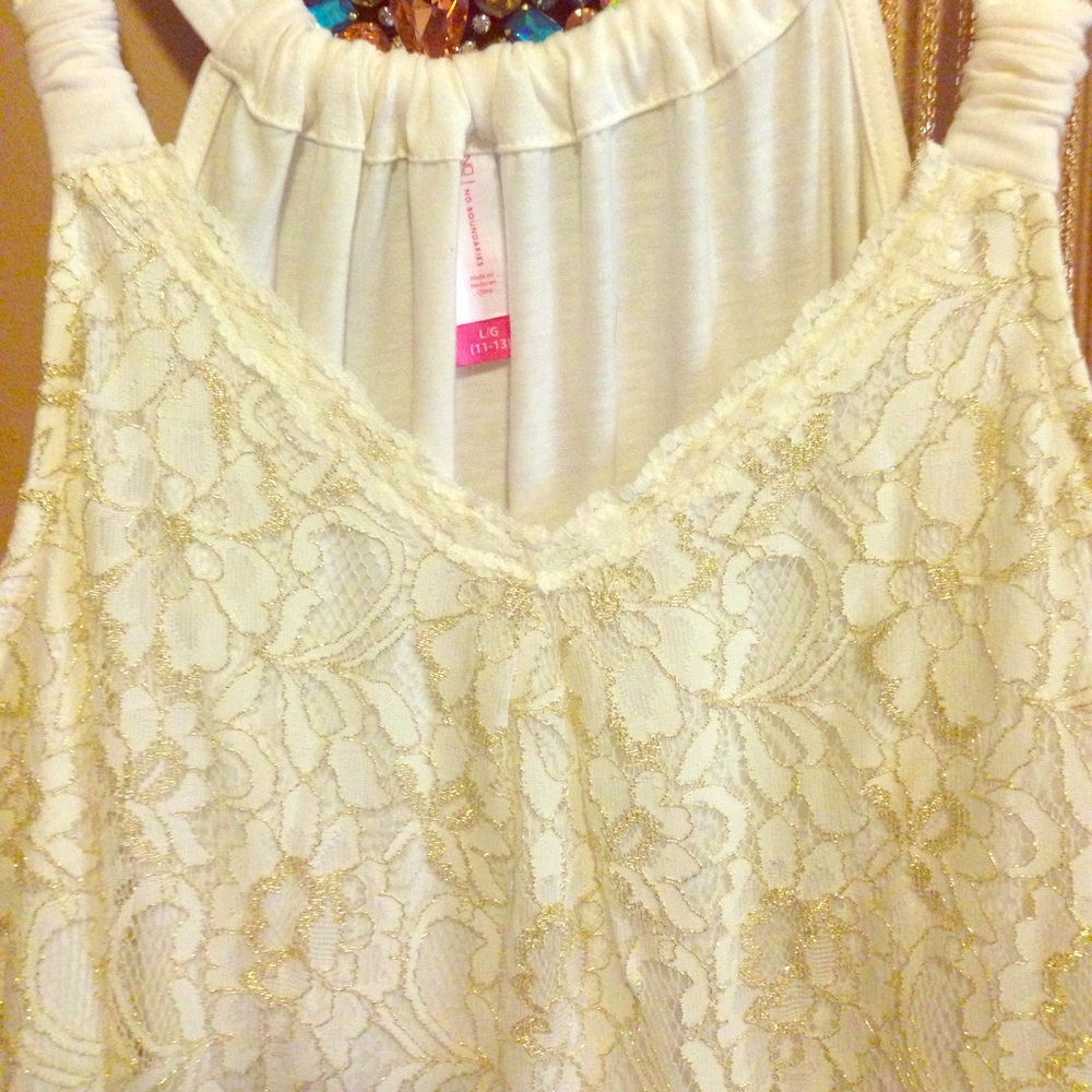 BBWT White and gold tank
