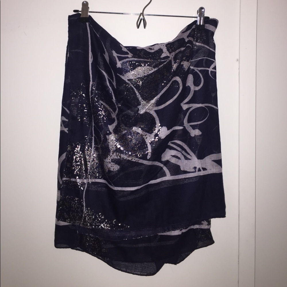 Vince Camuto blue and silver scarf/wrap