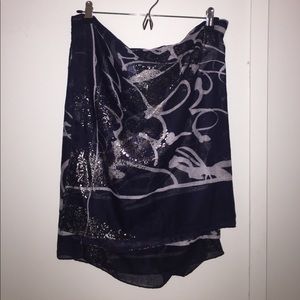 Vince Camuto blue and silver scarf/wrap