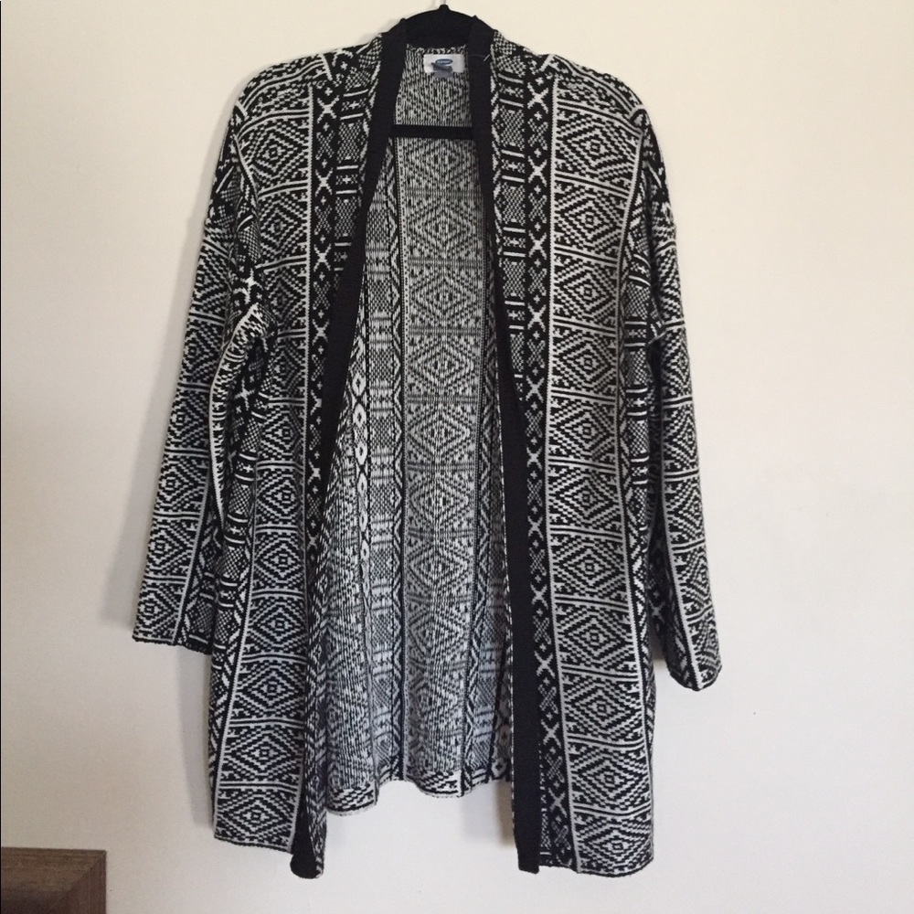 Black & White Cardigan Sweater