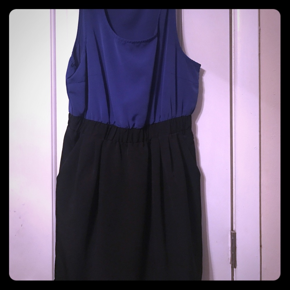 Blue and black dress