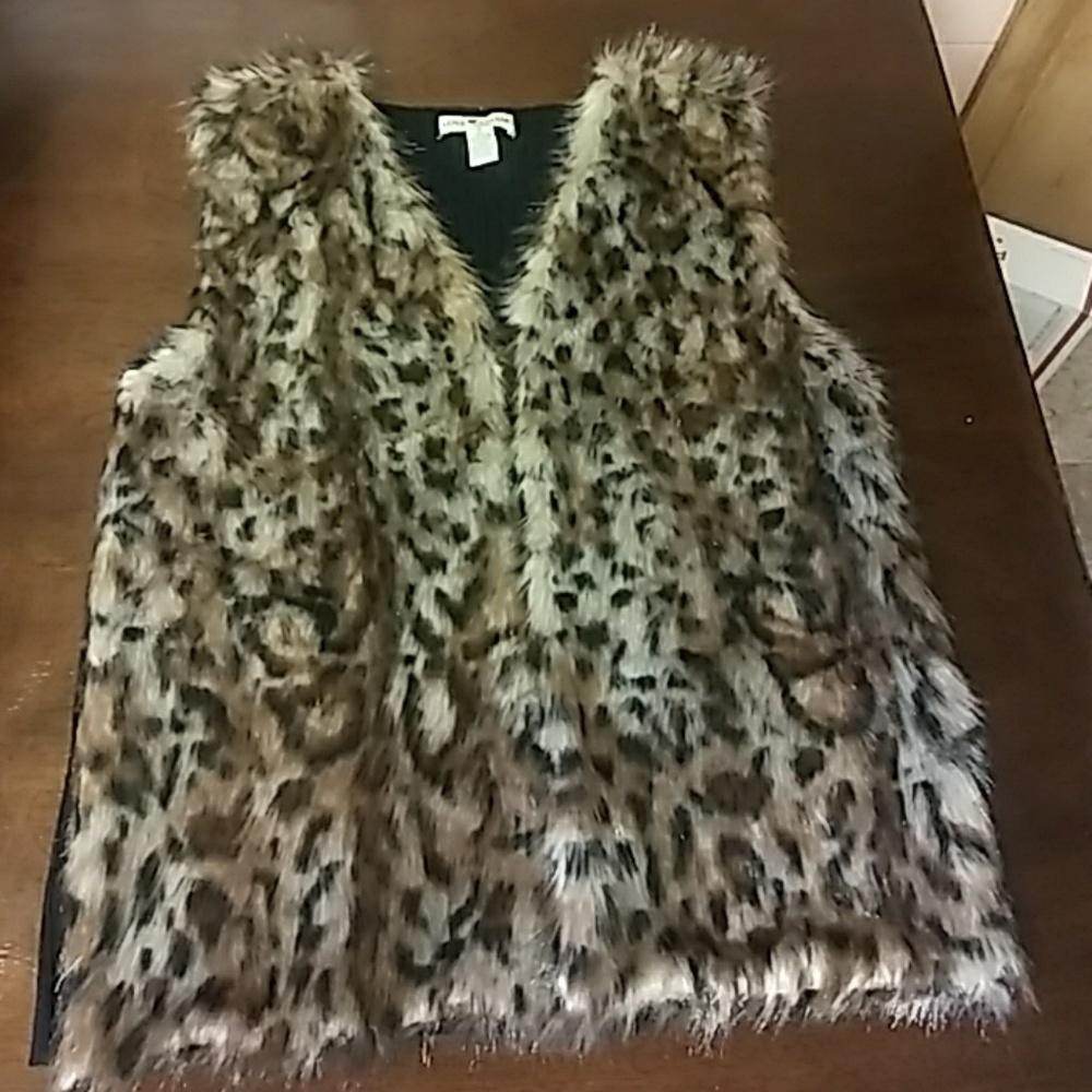 Faux cheetah fur vest