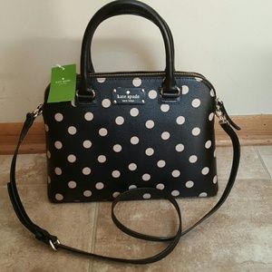 BNWT Kate Spade black and blush dotted purse