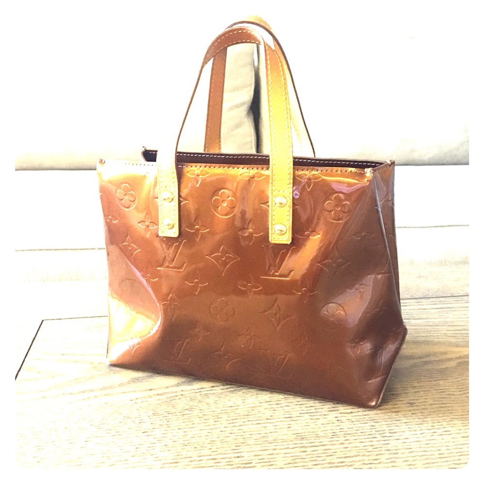 AUTH Louis Vuitton Reade PM Bronze Vernis