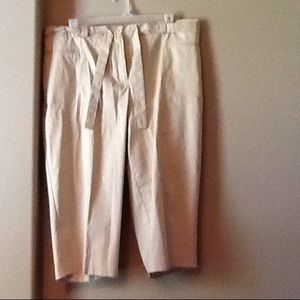 Khaki Crop Pants